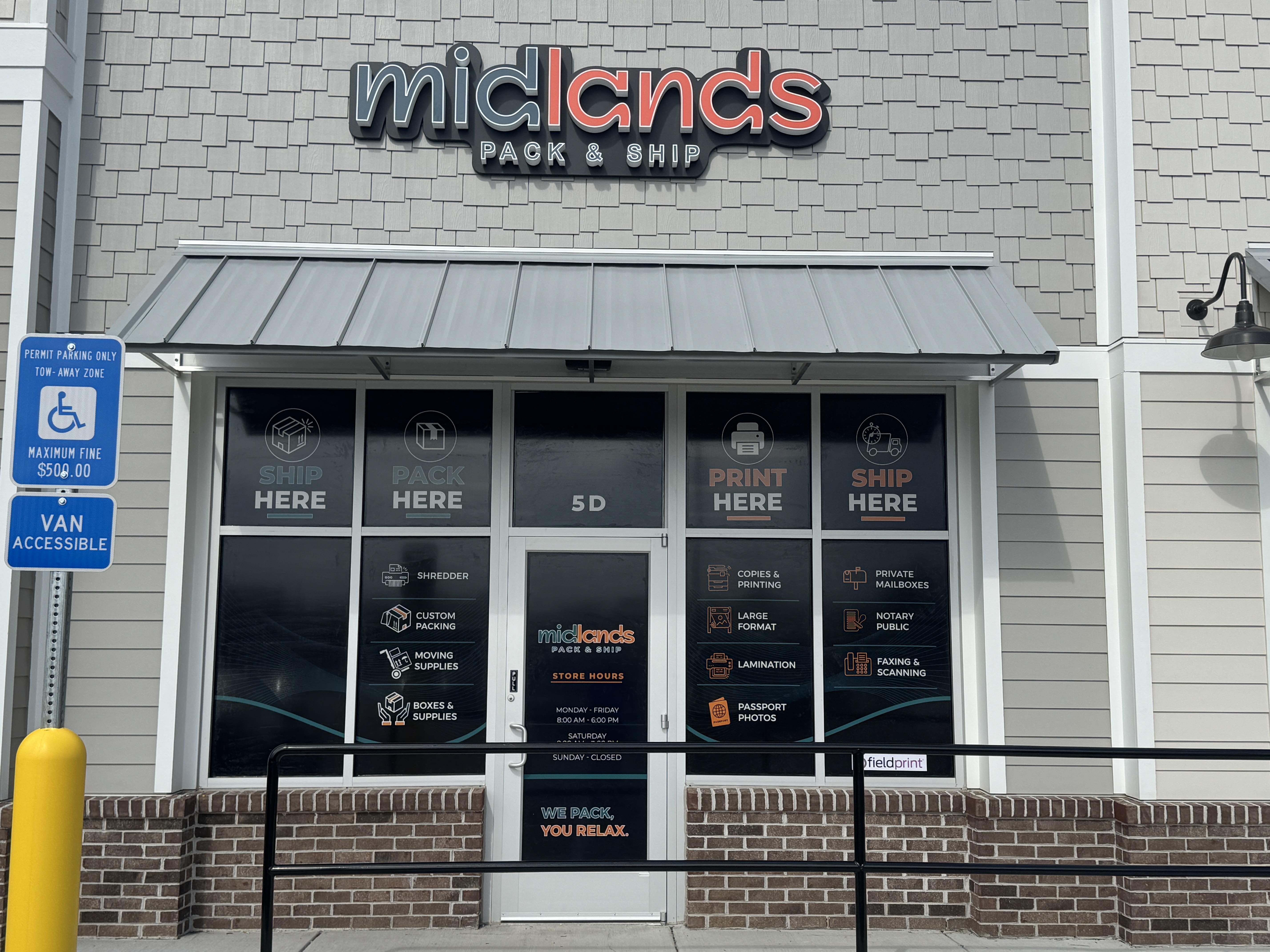 Midlands Pack & Ship storefront in Elgin, SC